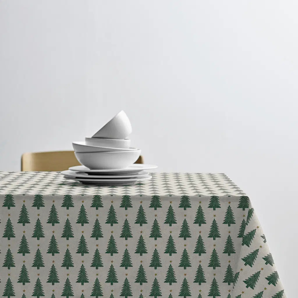 SĂdahl - Christmas Trees Akryldug Med Antislip 140 Cm Pine Green